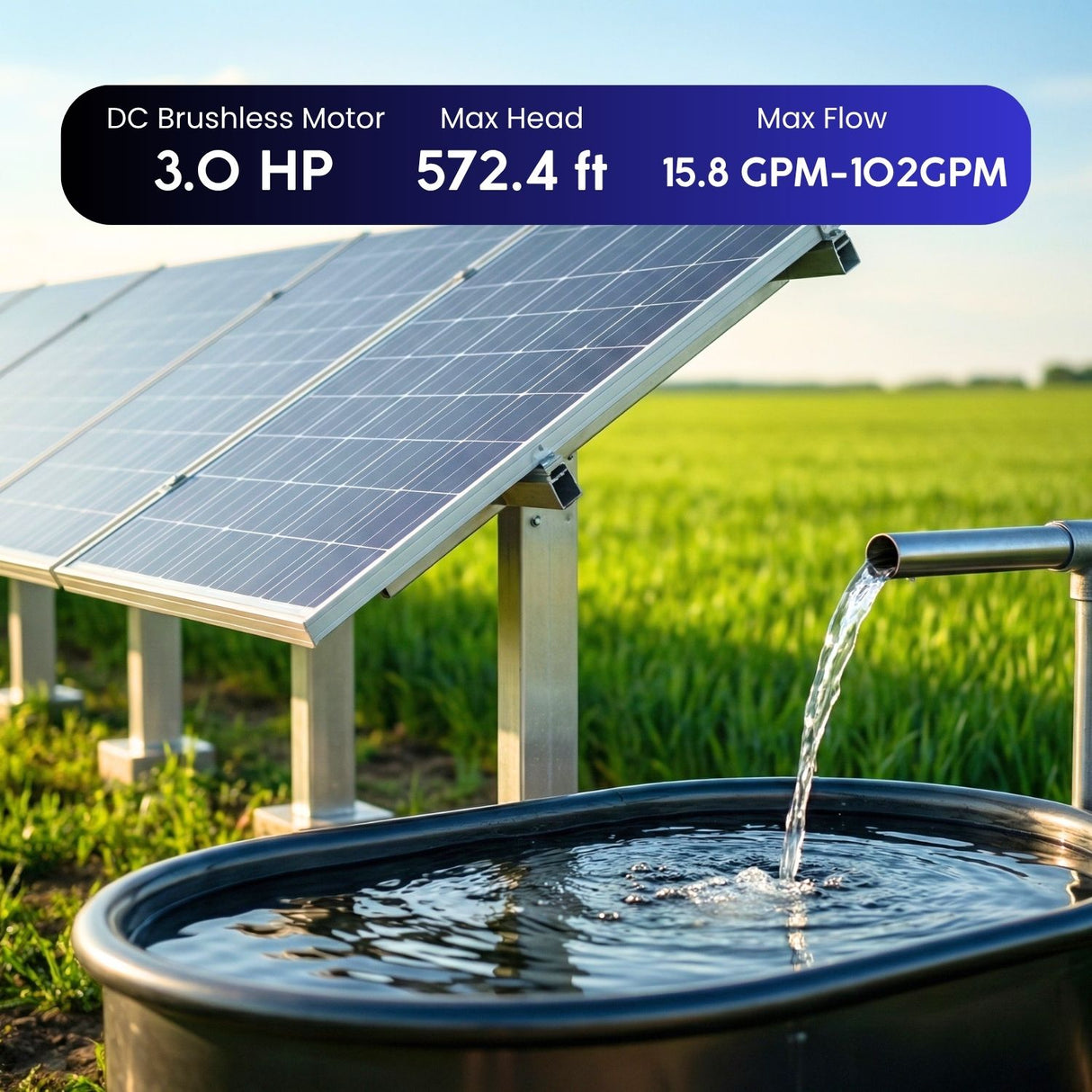 Rocksolar 3.0HP Hybrid Solar DC/AC submersible Pump Kit