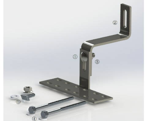 S-Tile Roof Hook - Adjustable - Stainless