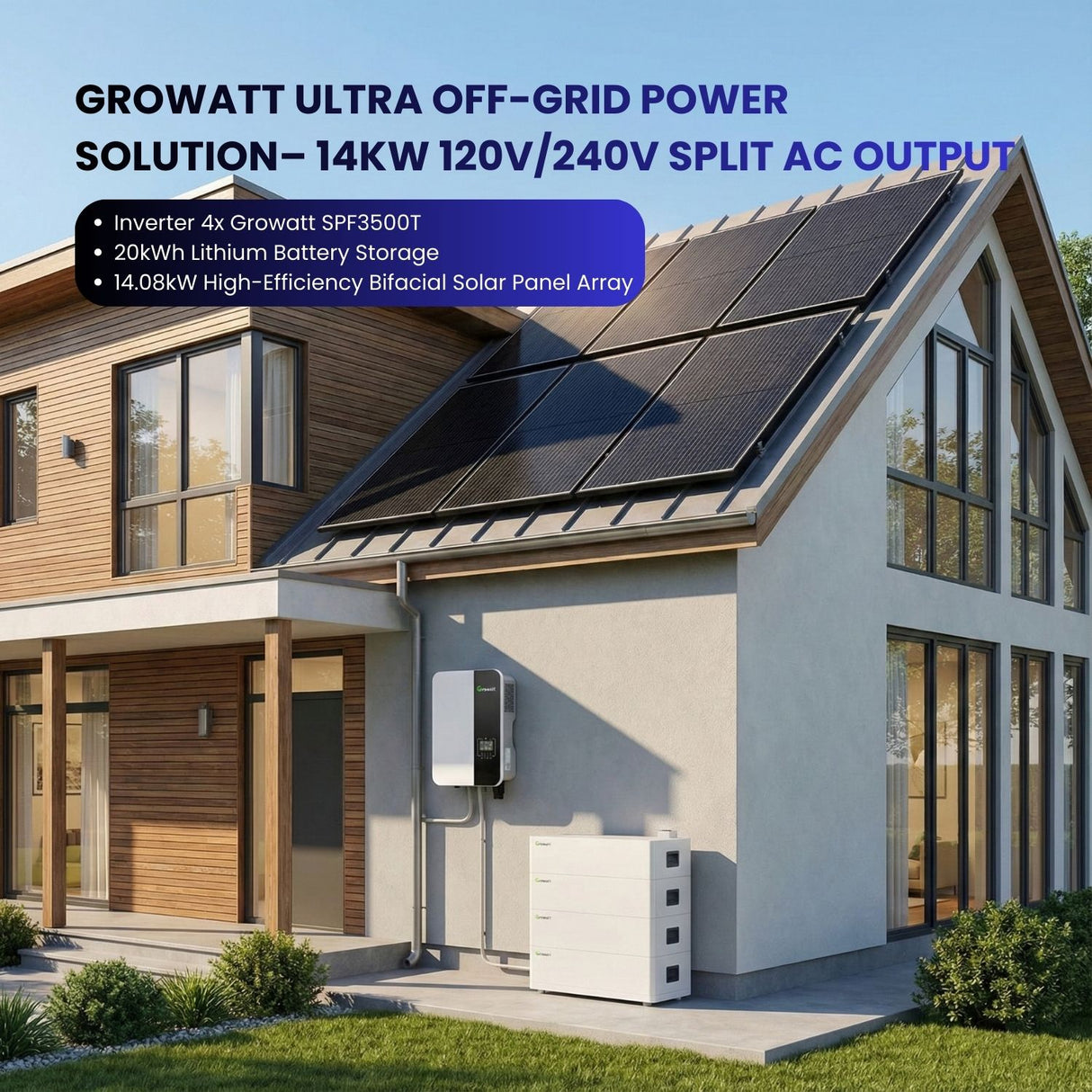 Growatt Ultra Off-Grid Power Solution– 14kW 120V/240V Split AC output