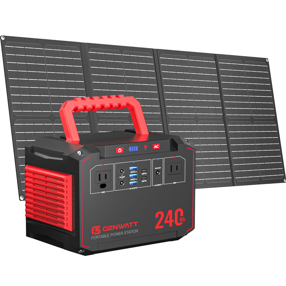 GENWATT G638 Portable Power Station + Solar Panel Combo