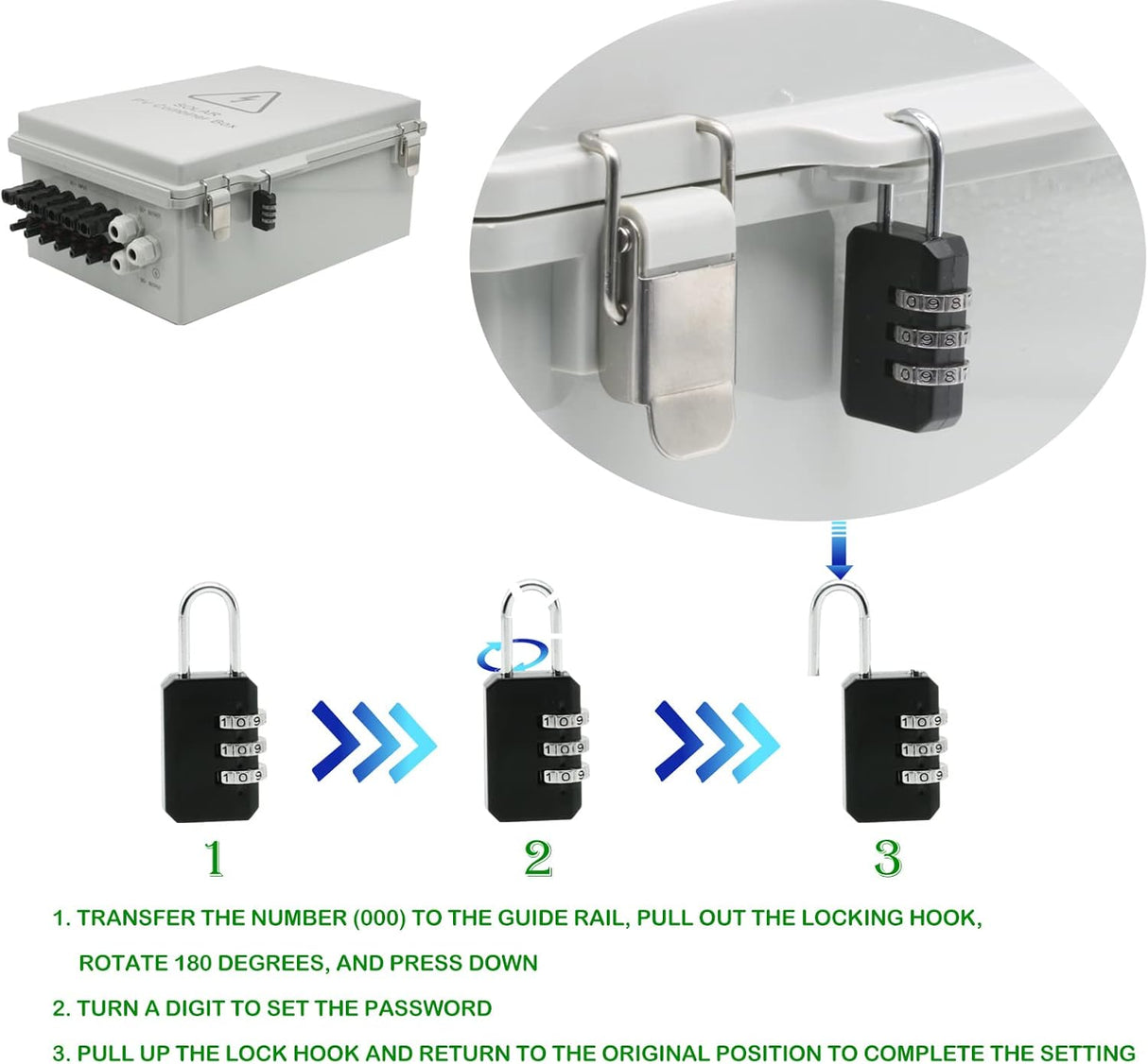 4 String Waterproof Solar Combiner Box With Lightning Arrester, 15A Rated Current Fuse & 63A Circuit Breaker