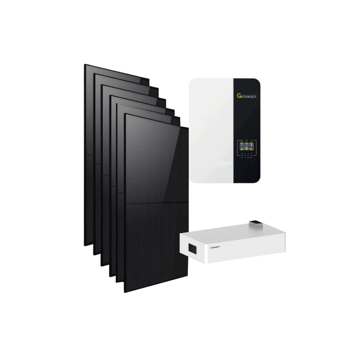 Sistema solar independiente de la red de 3,5 kW (almacenamiento de energía de 5 kWh con inversor de 3,5 kW + panel solar de 2640 W)