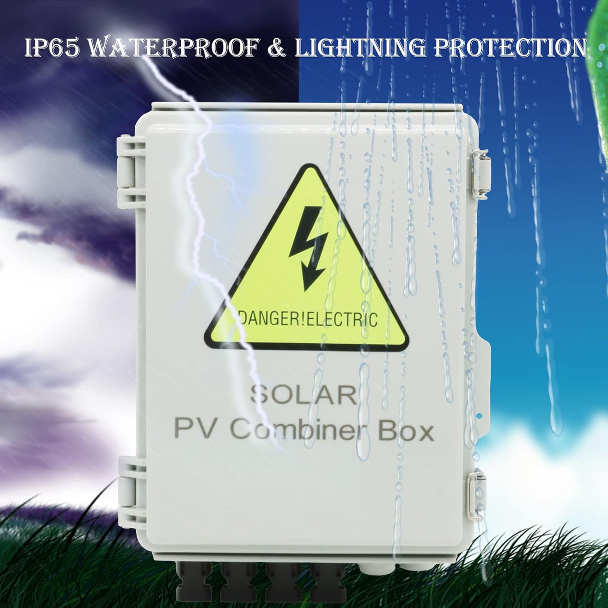 4 String Waterproof Solar Combiner Box With Lightning Arrester, 15A Rated Current Fuse & 63A Circuit Breaker