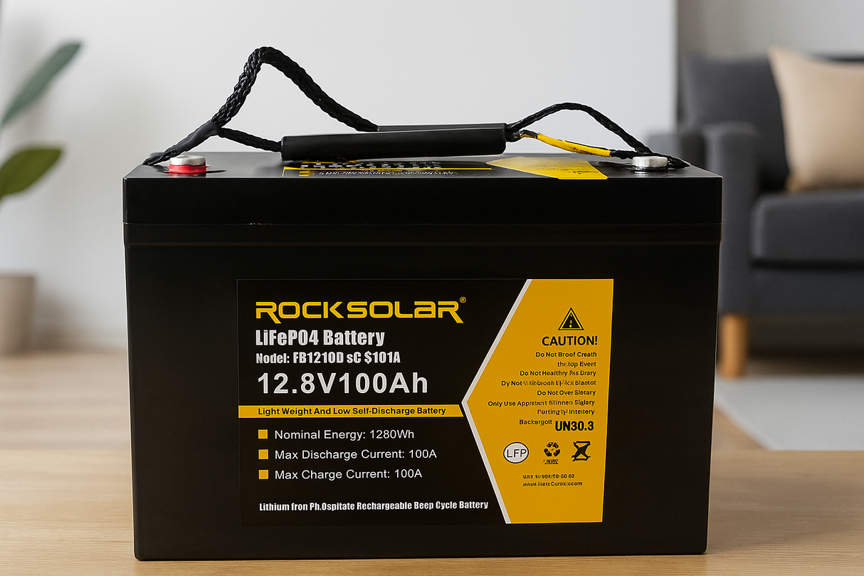 ROCKSOLAR 12.8V 100Ah Deep Cycle Lithium Battery (LIFEPO4)