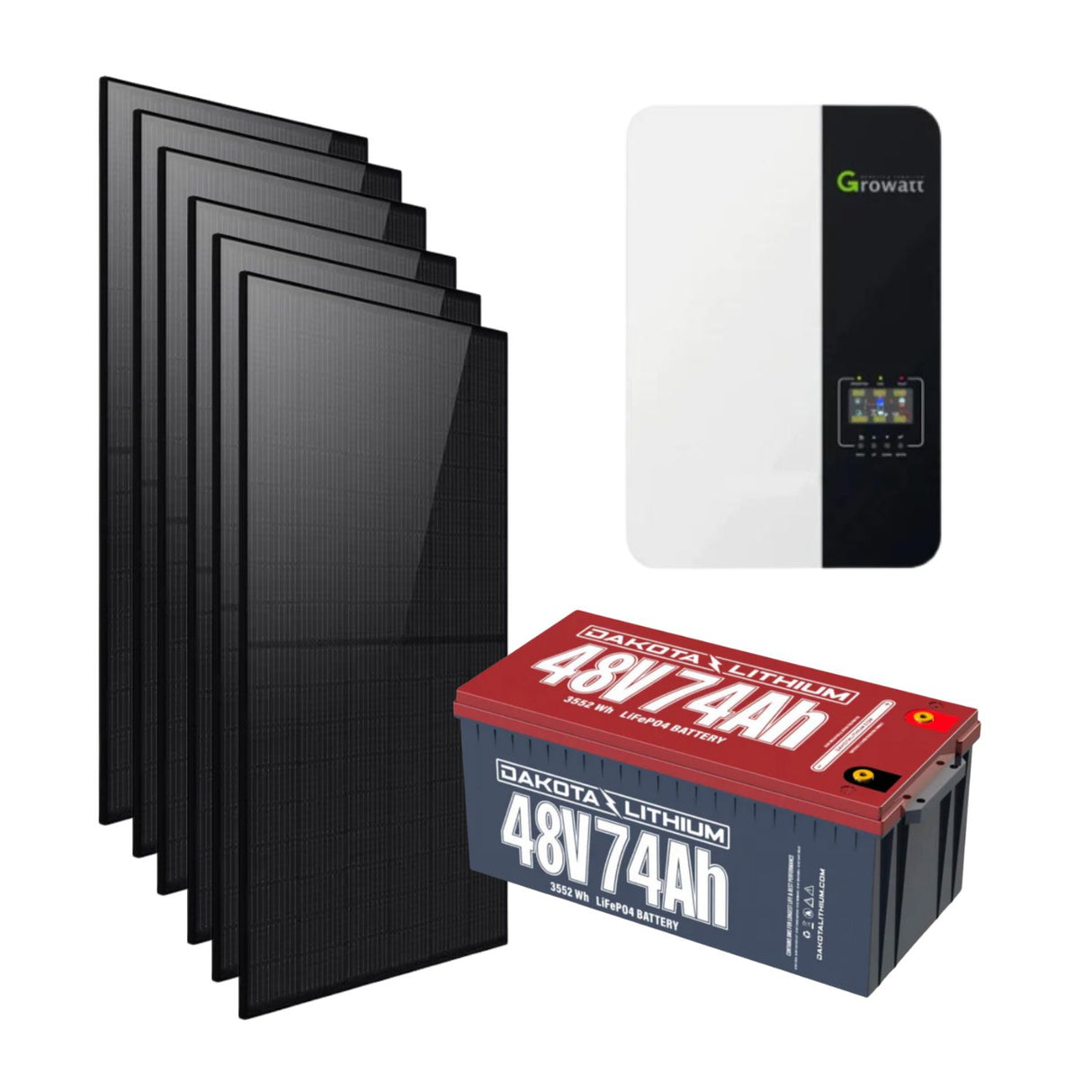 Rocksolar 3.5kW Off-Grid Solar Power System with 48V 74Ah Battery Storage & 6×440W Panels