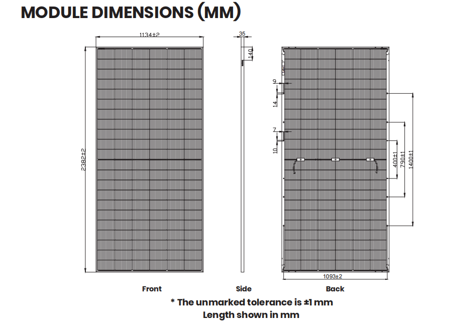 Zshine 705W N-Type High efficiency Bifacial Dual Glass Module ($0.33850/W 31 panels/pallet)