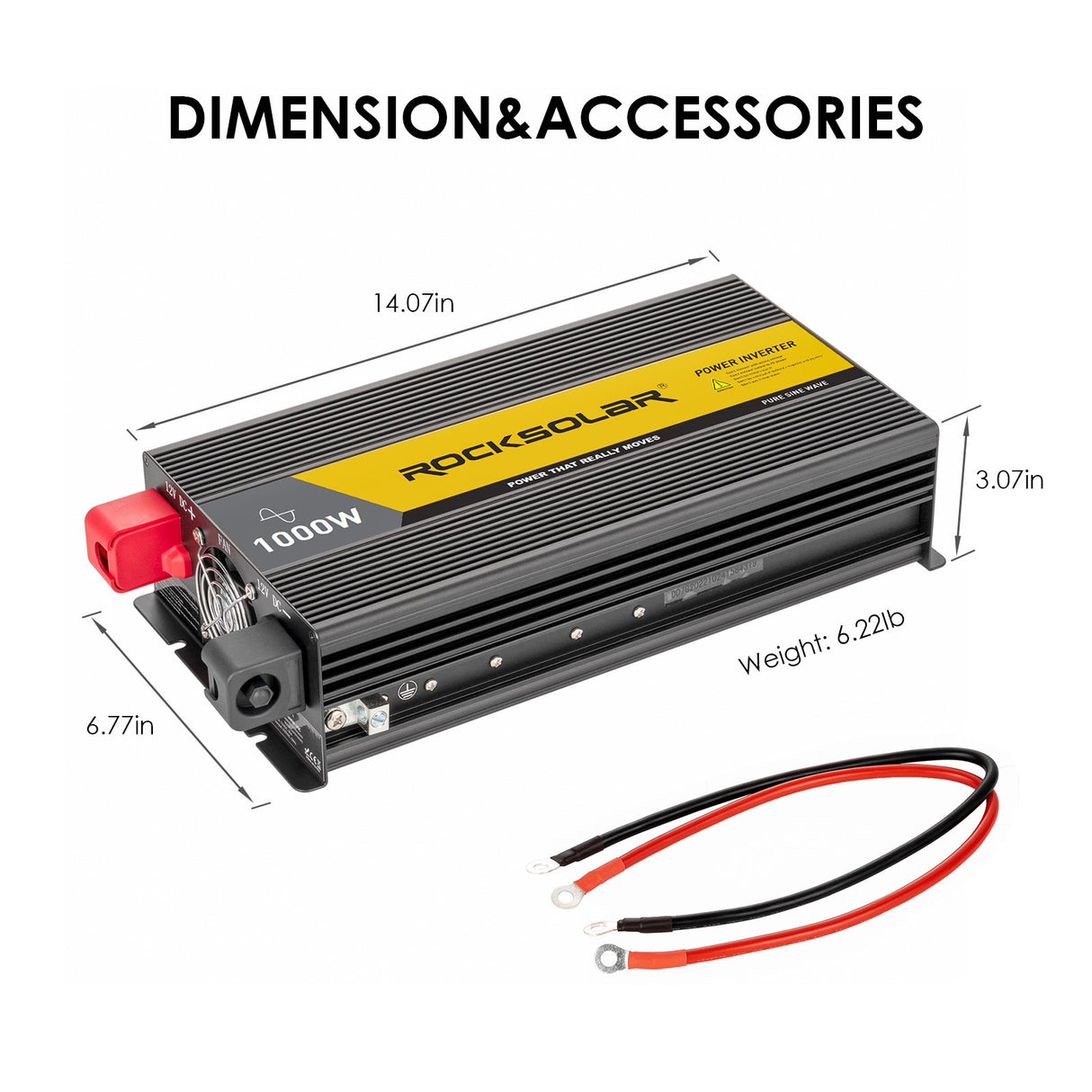 1000 watt power inverter pure sine wave dimension