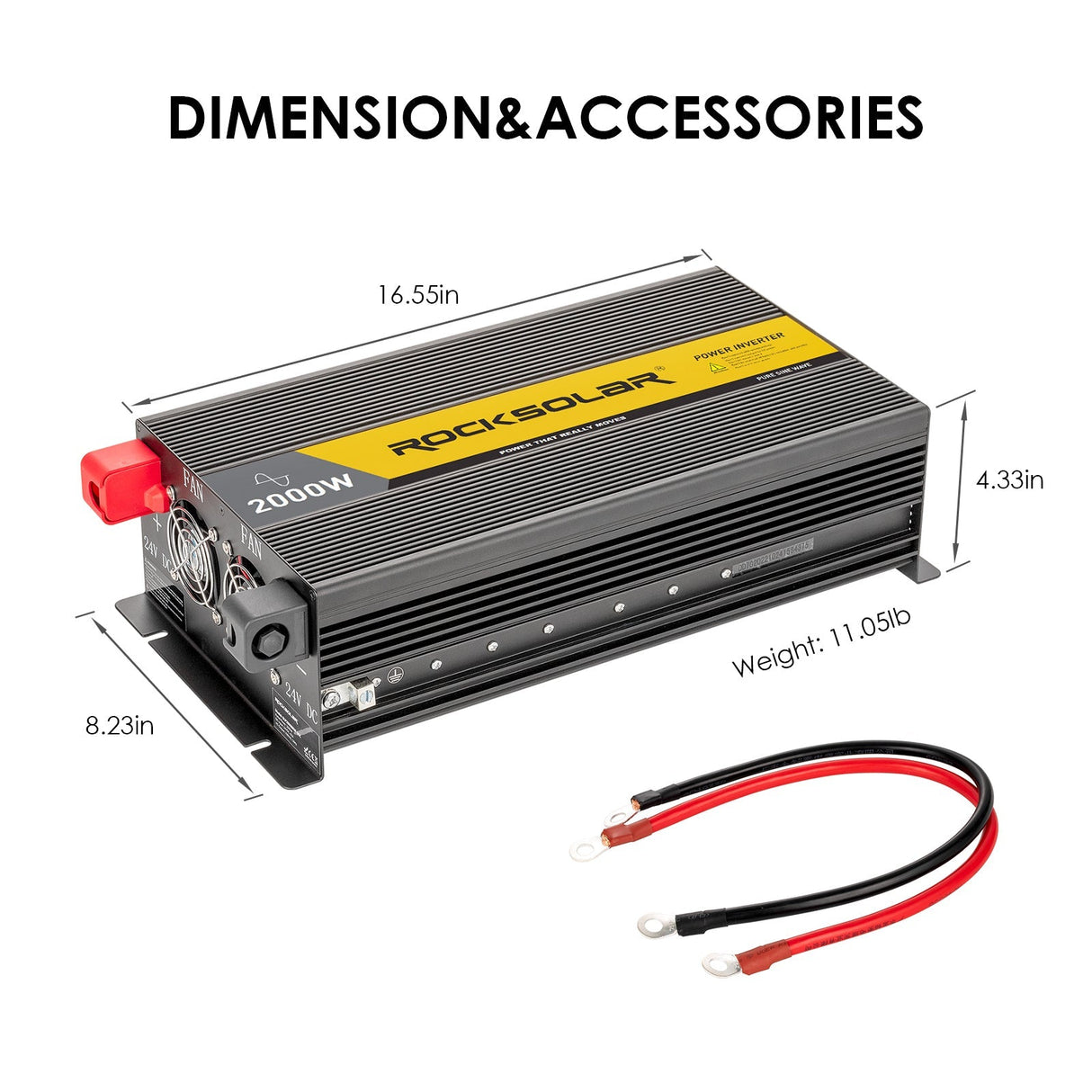 2000 watt pure sine wave inverter dimension