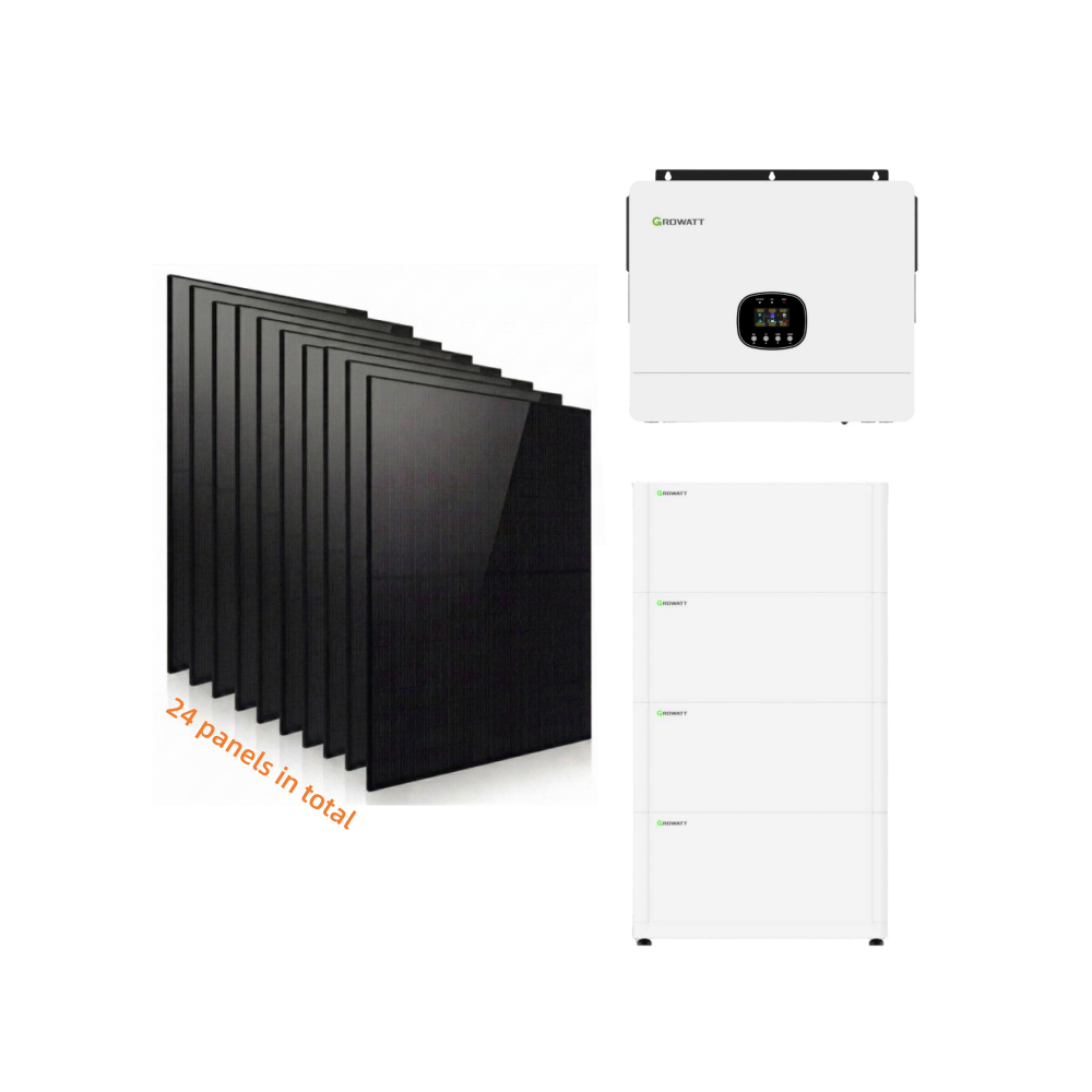 Sistema solar aislado de 12 KW con fase dividida de 120 V/240 Vca.