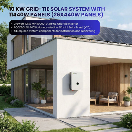 10 KW Grid-Tie Solar System with 11440W Panels (26X440W Panels)