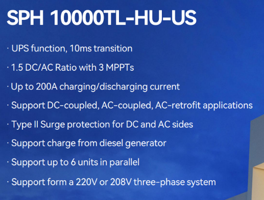 SPH 10000TL-HU-US + AXE 5.0L Modular Battery