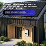 6 KW DIY Off-Grid Solar Panel Kit with 7000W Bifacial Solar Panels 110/220V AC output