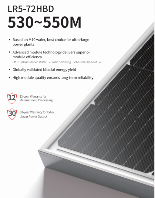 Longi 535W Hi-MO5 LR5-72HBD 530~550M (0.392$/W)