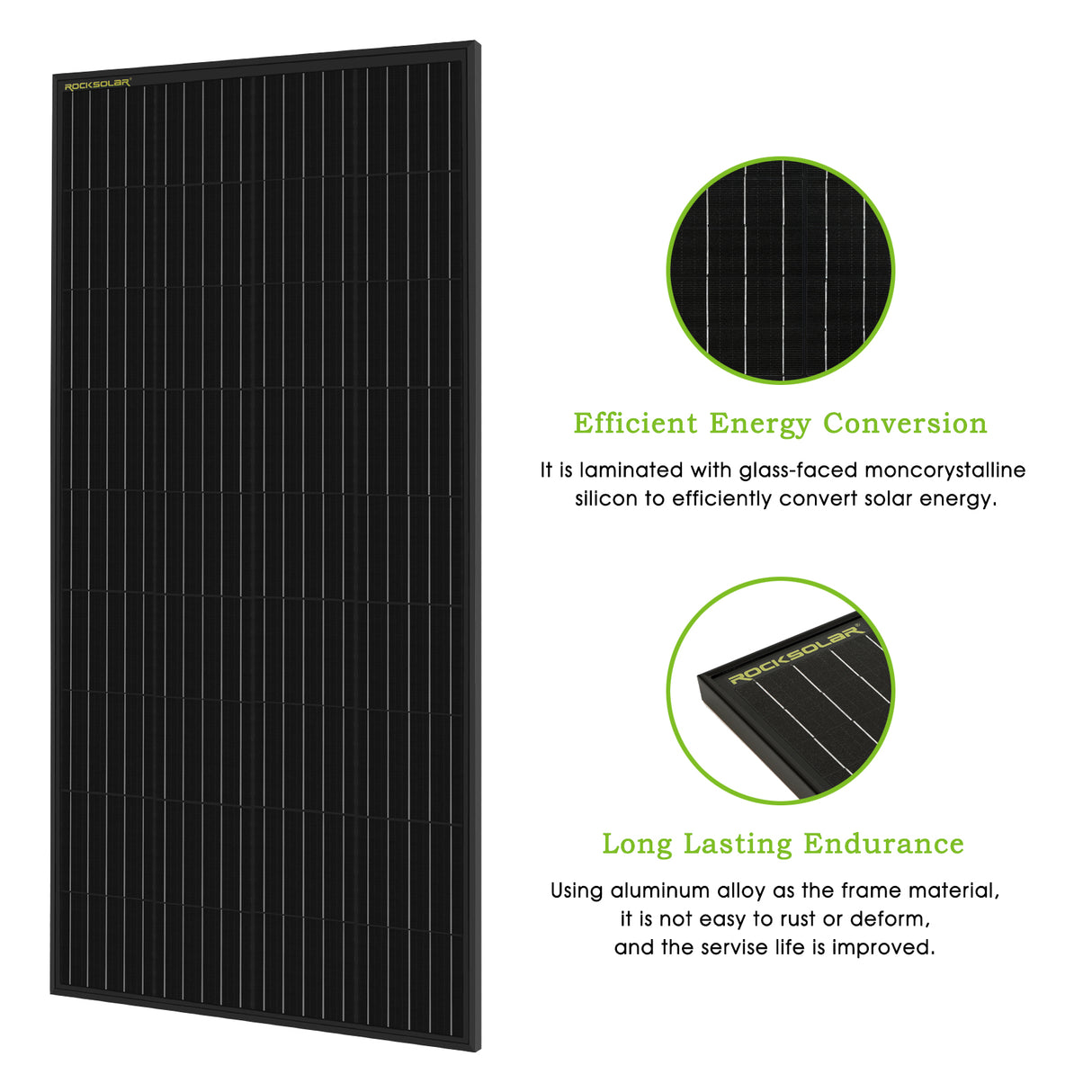 ROCKSOLAR 400W 12V Rigid Monocrystalline Solar Panel (2X200W)