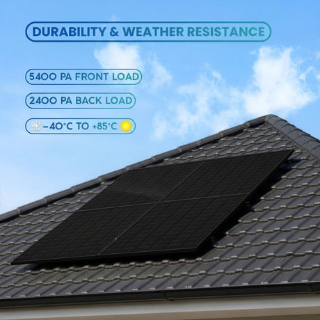 JA Solar panel on a roof with durability and weather resistance features.