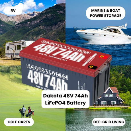 Dakota 48V 74Ah LiFePO4 Battery Pack – Long-Life 48V Lithium Iron Phosphate Battery for Solar, RV, Marine & Off-Grid Power