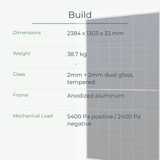 ReneSola RS9-720NBG-E1 720W Bifacial Dual Glass Solar Panel (33 panels / pallet)