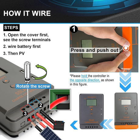 mppt charge controller wire connection setup 