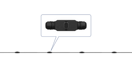 Hoymiles HMS AC trunk cable with spaced connectors — manufacturer illustration