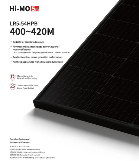 LONGi 400W Monocrystalline Rigid Solar Panel