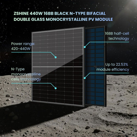 zshine 440w black solar pv module 
