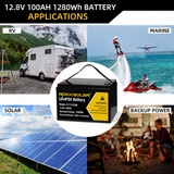 ROCKSOLAR R-T12100B 12.8V 100Ah battery — applications