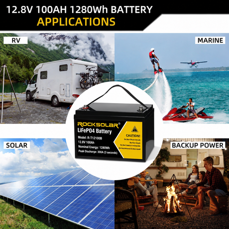 ROCKSOLAR R-T12100B 12.8V 100Ah battery — applications