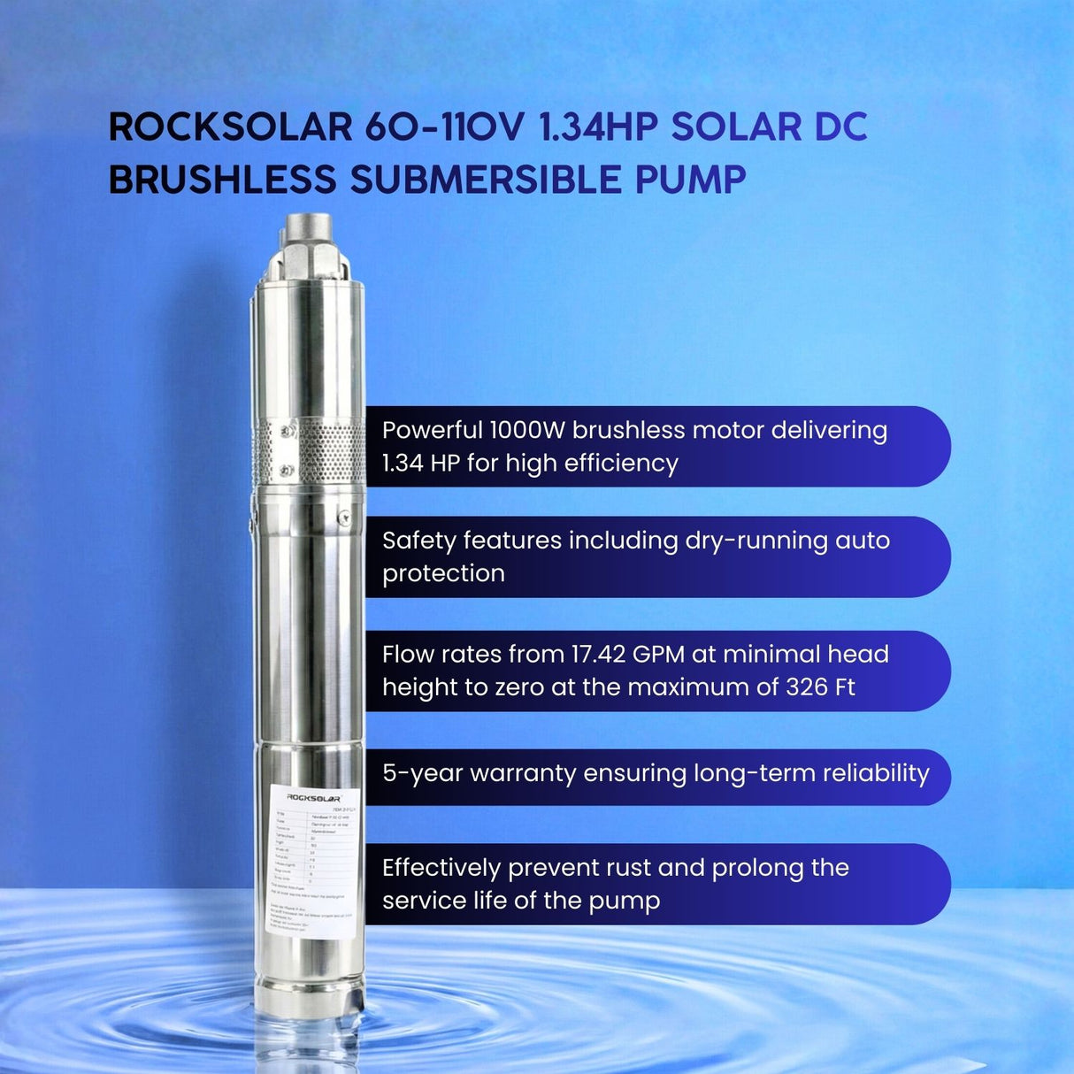 1.34hp brushless submersible pump

